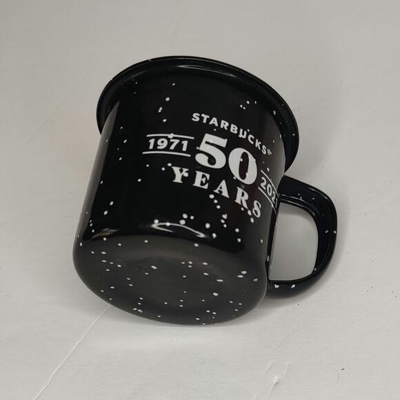 Starbucks Black Enamel Metal Espresso Mug 50th Anniversary Birthday - Picture 6 of 10